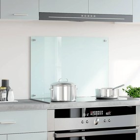 vidaXL Painel anti-salpicos de cozinha 70x50 cm vidro temperado branco