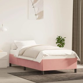 347305 vidaXL Estrutura de cama 90x200 cm veludo rosa