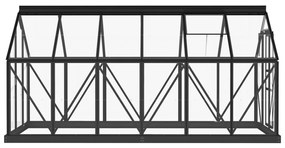 Estufa 155x298x191 cm alumínio e vidro antracite
