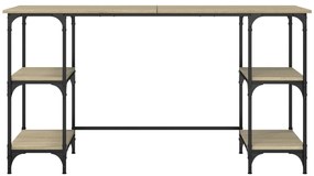 Secretária 140x50x75 cm metal/derivados madeira carvalho sonoma