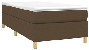 Estrutura de cama 100x200 cm tecido castanho-escuro