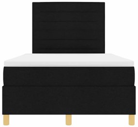 Cama Box Spring com Colchão e LED Preto 120x200 cm Tecido