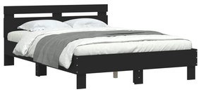 Estrutura cama c/ cabeceira 120x190 cm derivados madeira preto