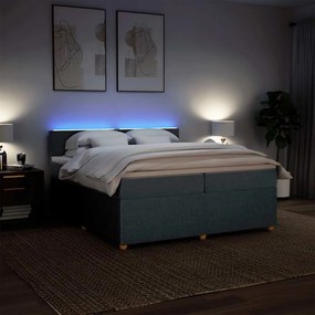 Cama com molas/colchão 200x200 cm tecido cinzento-escuro