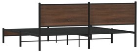 Estrutura cama sem colchão 200x200cm metal carvalho castanho