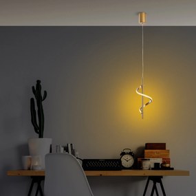 Candeeiro de Teto Likma – Dourado – 16x50-100x16 cm