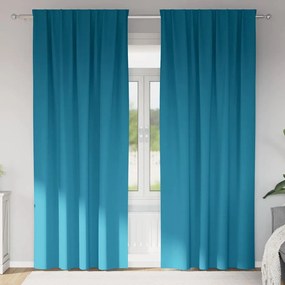 vidaXL Cortinas Blackout com Argolas 2 pcs Turquesa 260 x 140 cm