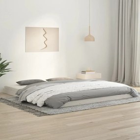 vidaXL Estrutura cama super king size 180x200 cm pinho maciço branco