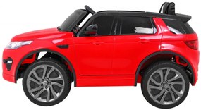 Carro elétrico para Crianças 12V Land Rover Discovery Rodas de EVA, Assento de couro Vermelho