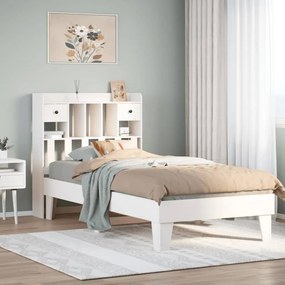 vidaXL Cama sem colchão 75x190 cm madeira de pinho maciça branco