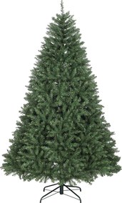 HOMCOM Árvore de Natal Artificial 210 cm com 2641 Ramos e Base Metálica Dobrável Realista e Frondosa Verde | Aosom Portugal