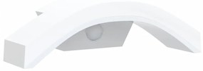 Candeeiro parede LED exterior c/ sensor alumínio fundido branco