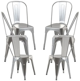 Pack 6 Cadeiras Torix - Cinza metalizado