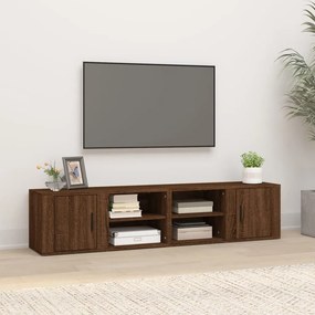 vidaXL Móveis TV 2pcs 80x31,5x36cm derivados madeira carvalho castanho