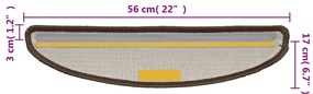 Tapetes de escadas 10 pcs 56x17x3 cm castanho
