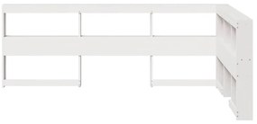 Estante cabeceira forma de L 120 cm madeira pinho maciça branco