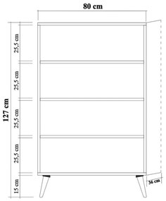 Armário Multiuso Multibox – Carvalho Sonoma – 80x127x36 cm