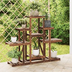362849 vidaXL Suporte de plantas 110x25x96 cm madeira de abeto maciça
