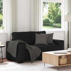 vidaXL Sofá de 2 lugares tecido 120 cm preto