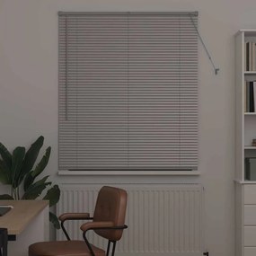 Persiana de Janela com cortinas Manual Prata 80 x 130 cm Alumínio