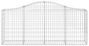 Cestos gabião arqueados 14pcs 200x30x80/100cm ferro galvanizado