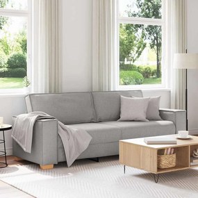 Sofá de 3 lugares cinza nuvem 180 cm tecido