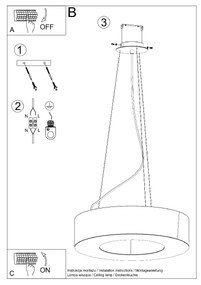 Candeeiro de Teto Suspenso SATURNO SLIM 50 Cm Branco