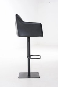 Banco de bar Damaso em couro sintético e com estrutura preta 64 x 88-113 x 45 cm Preto