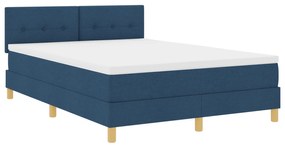 Cama Box Spring com Colchão Azul 140x190 cm Tecido