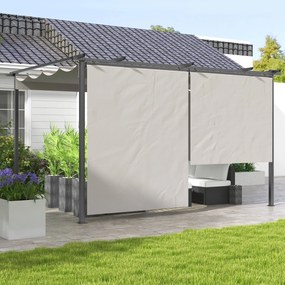 Pérgola de Jardim 3,95x2,95 cm Pérgola para Exterior com Teto Retrátil