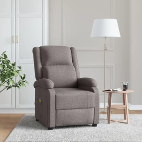 Poltrona massagens tecido cinza-acastanhado