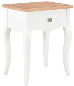vidaXL Mesa-de-cabeceira 40x30x50 cm pinho maciço branco e castanho