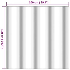 Tapete retangular 100x100 cm bambu cor natural