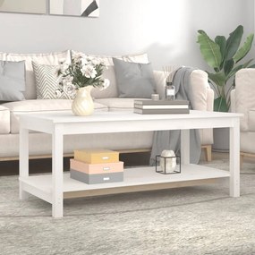 Mesa de centro 110x55x45 cm madeira de pinho maciça branco
