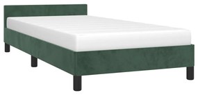 Estrutura de cama c/ cabeceira 80x200 cm veludo verde-escuro