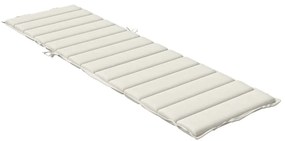 Almofadão para espreguiçadeira 200x60x4cm mesclado tecido creme