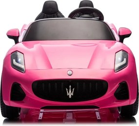 Carro elétrico para crianças 12V Maserati GranTurismo Folgore, 2 lugares, pneus de borracha Rosa