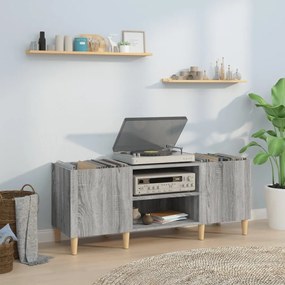 vidaXL Armário p/ discos 121x38x48 derivados madeira cinzento sonoma