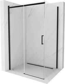 Mexen Omega cabine de duche de correr 150 x 90 cm, transparente, preta - 825-150-090-70-00
