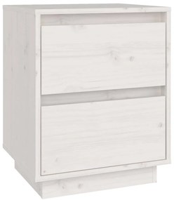Mesas de cabeceira 2 pcs 40x35x50 cm pinho maciço branco