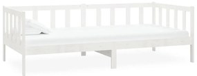 Sofá-cama com colchão 90x200 cm pinho maciço branco