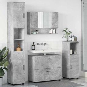 vidaXL Conjunto de Móveis para Banheiro 4 pcs Cinzento cimento