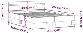 Estrutura cama c/ cabeceira 150x200 cm derivados madeira branco