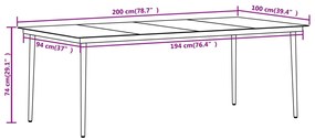 9 pcs conjunto de jantar para jardim preto