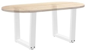 Mesa de jantar pernas 2pcs forma de V 50x(42-43,3)cm aço branco