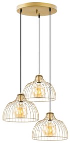 Candeeiro Chandelier Kozan – Dourado Brilhante – 56 x 56 x 126 cm