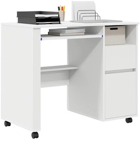 Mesa de Computador Branca com Gavetas Branca