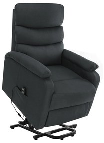 vidaXL Poltrona de massagens elevatória tecido cinzento-escuro