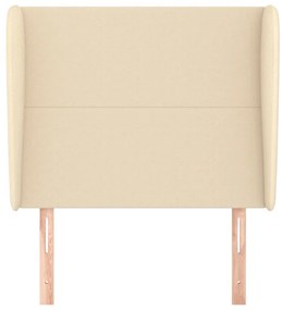 Cabeceira de cama c/ abas tecido 103x23x118/128 cm creme