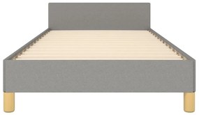 Estrutura de cama c/ cabeceira 100x200 cm tecido cinza-claro